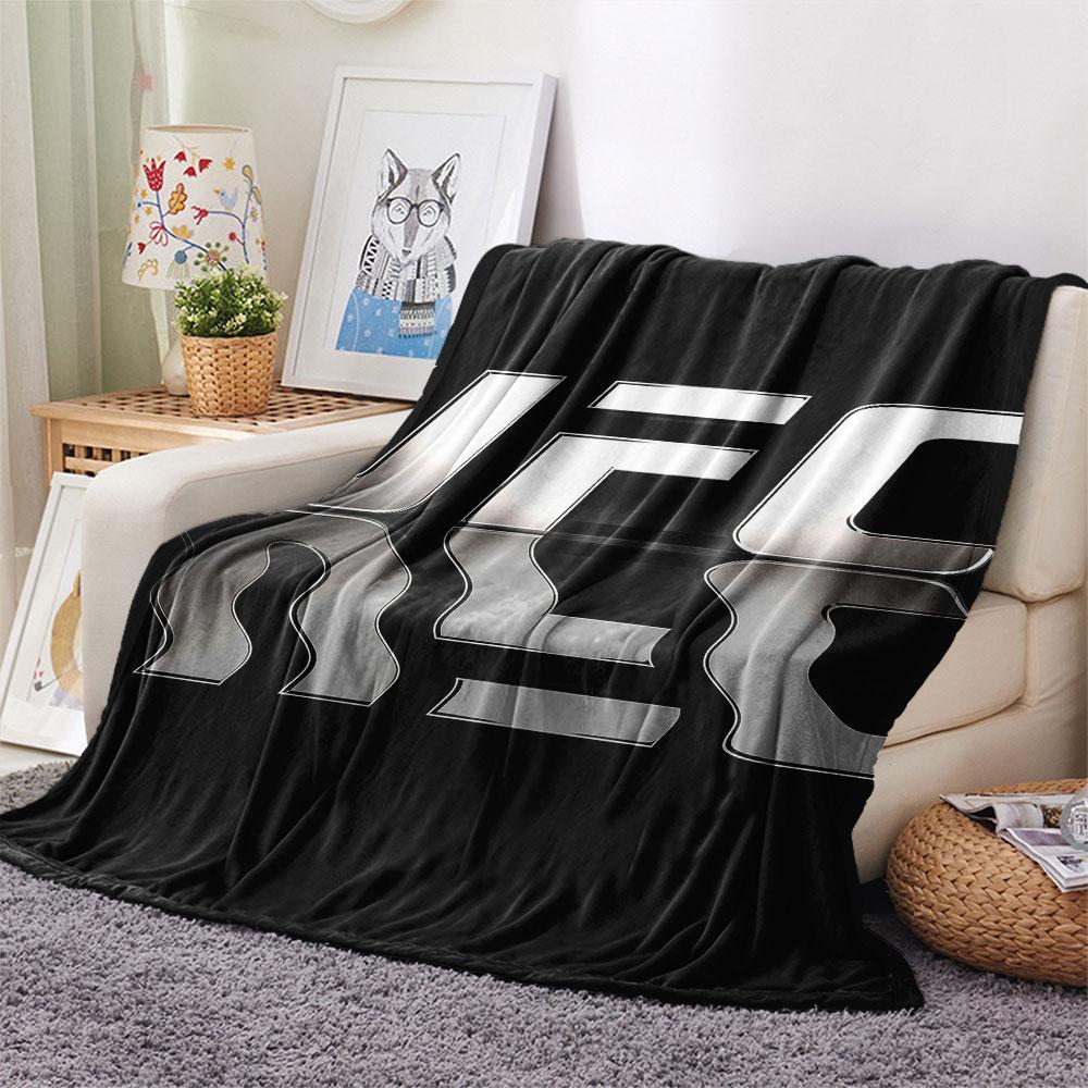 UFC Printed Flannel Blanket, soft throw for bedroom sofa, washable, Christmas present, great gift.