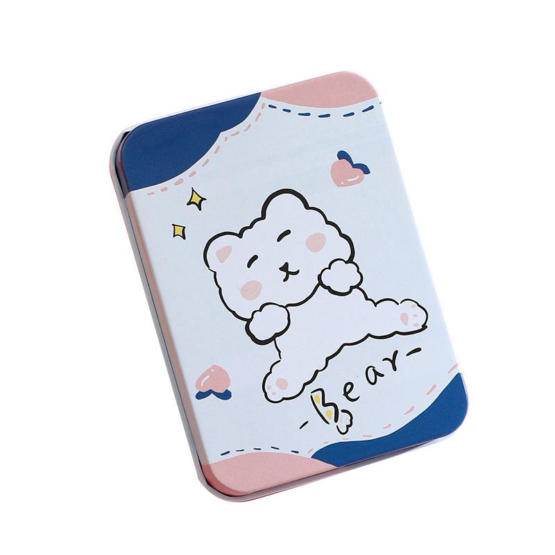 Rectangular Storage Box Printed Candy Box Postcard Small Tin Box Tinplate Storage Box Storage Box Sweet Cute Creative Cartoon