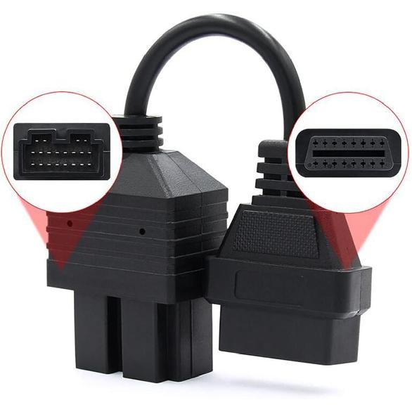 20 Pin OBD To 16 Pin Female OBD2 Diagnostic Adapter Connector Cable for KIA