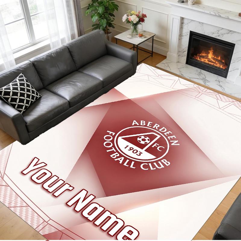 Crystal Velvet Rug Custom Name Text, Soft Non Slip Floor Mat Home DecorAberdeen FC