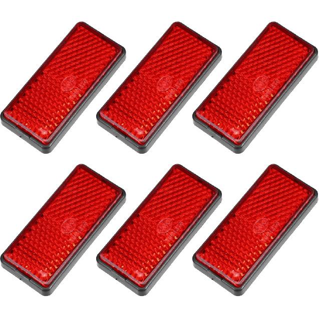 6 Pcs Rectangular Stick-on Safety Spoke Reflective Self Adhesive Reflector fo