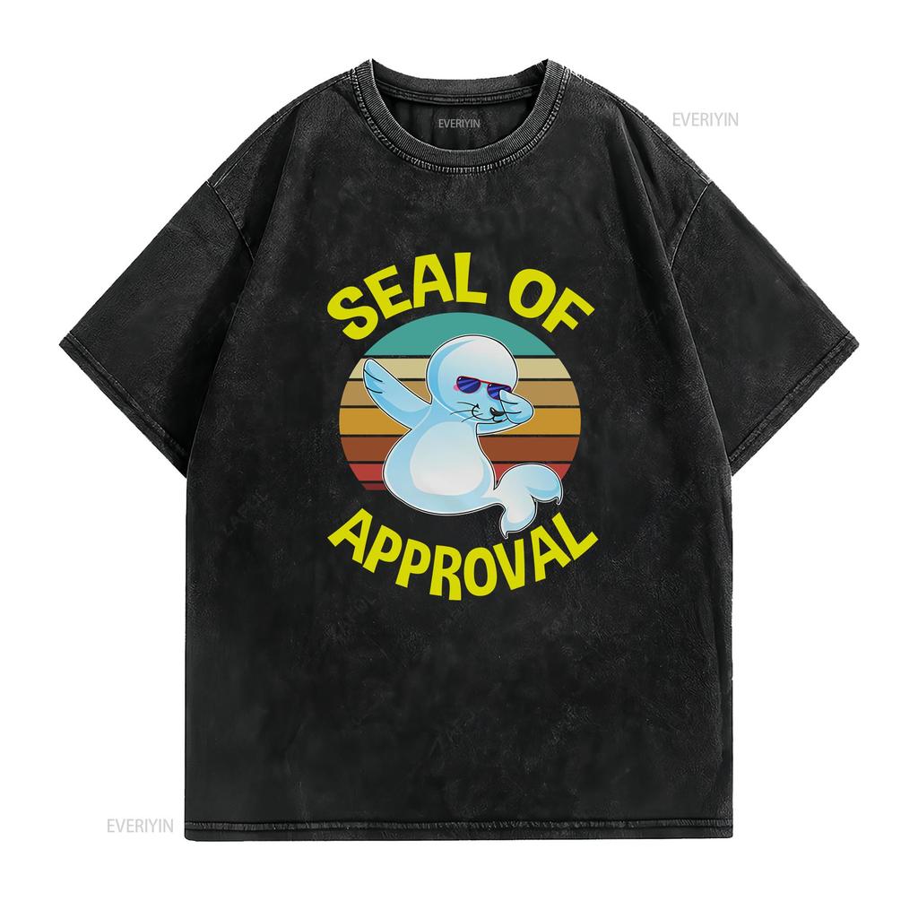 Siegel der Zustimmung T-Shirt Lustig Schweißliebhaber Wortspiele Baby Vintage Gewaschen Bequem Leicht Lässig Weich Grafik Unisex