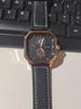 Men's Quartz Watches Alloy Dial Business Men Watch PU Leather Strap Square Sports Watch Cool Black Wristwatch for Man