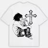 2026 Summer Death Note L Lawliet Anime T-Shirt Oversized Streetwear Cotton Tee Retro Manga Aesthetic with Moon & Japanese Text 1
