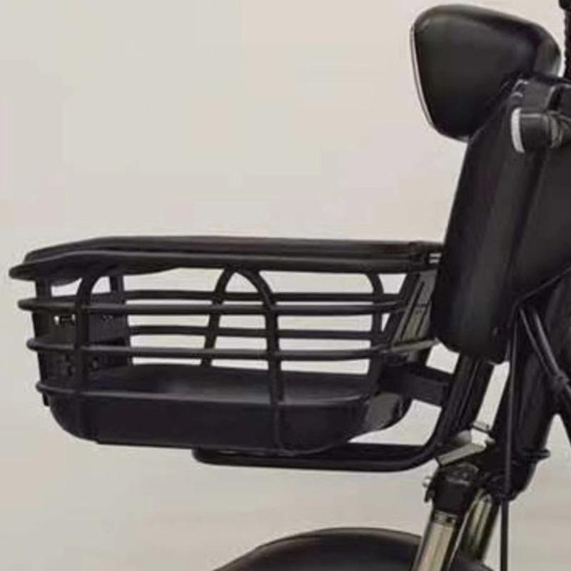 1 Set Large Capacity Anti Extrusion Bike Front Basket Black Pc Material Detachable Bike Basket With Lid For Electric Bike