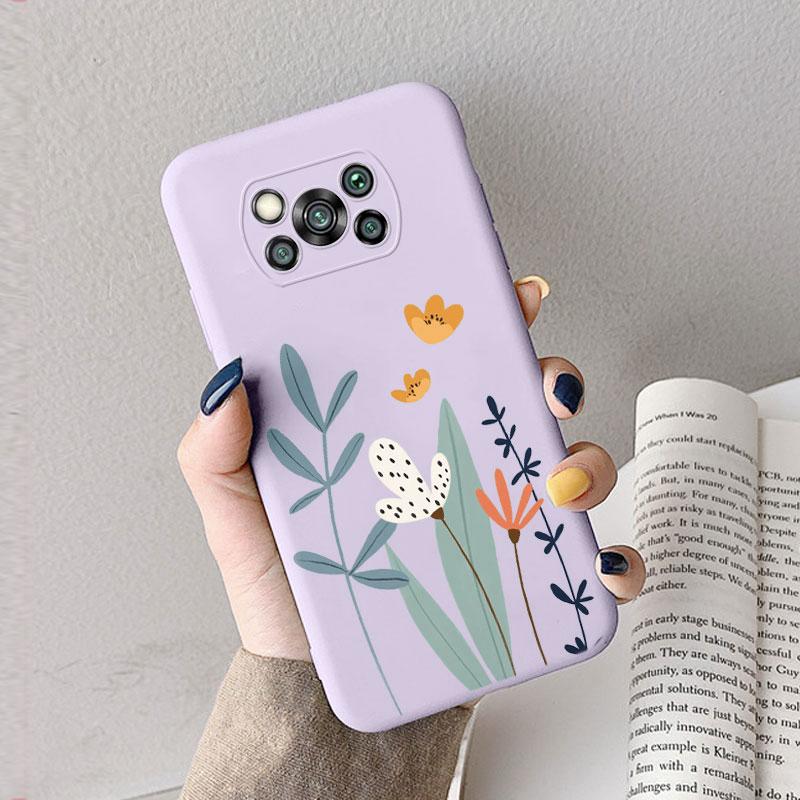 Case For Poco X3 Pro Pocox3 X 3 NFC Cute Heart Flower Back Cover Soft Silicone Matte Protective Funda For Xiaomi Poco X3 Pro Bag
