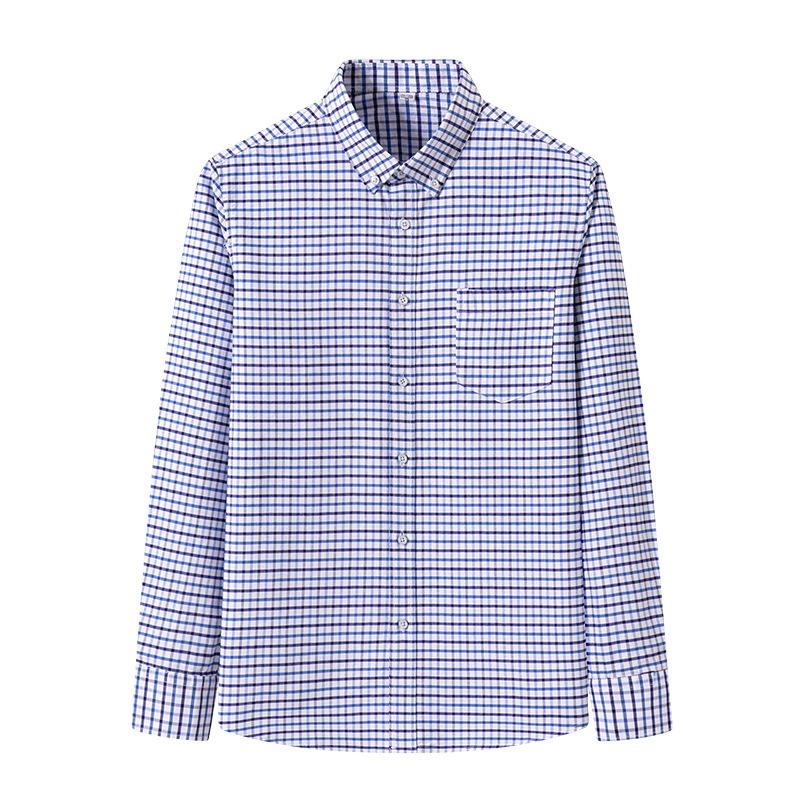 Cotton Oxford Long Sleeve Shirt Men Business Casual