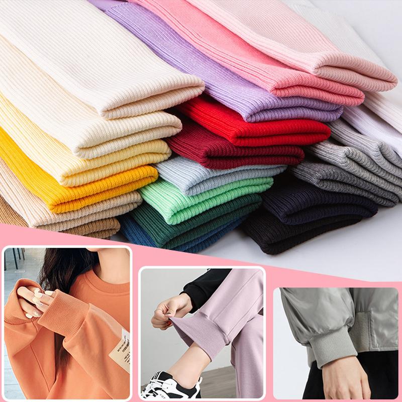 Cotton Rib Stretch Knit Cuffs Collars Hems Fabric Ribbed Knitted Cuffs Neckline Fabric For Sweatshirt Down Jackets Accessories