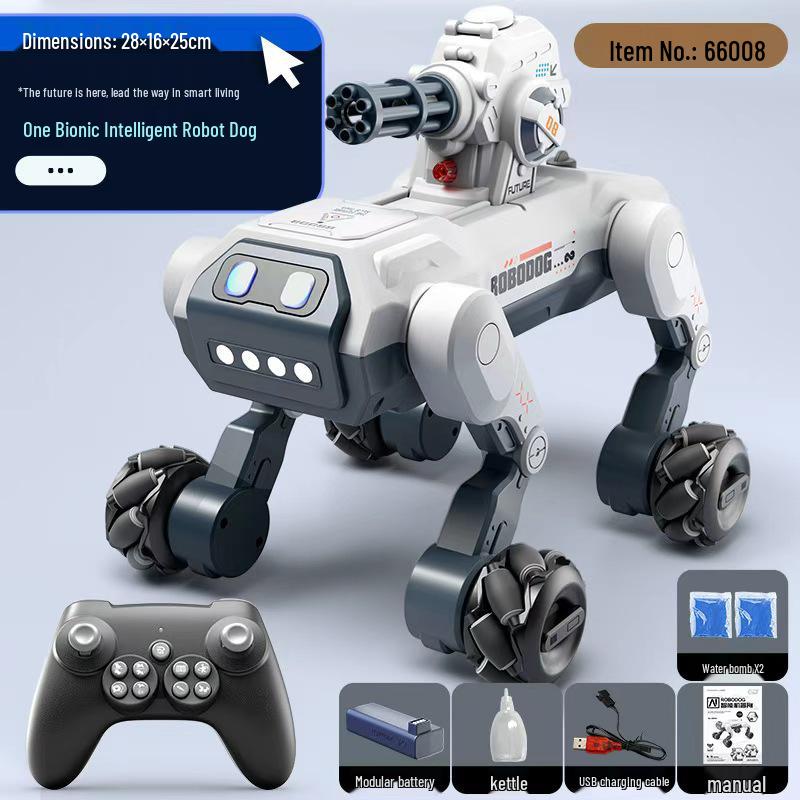Smart AI Robot Dog with Voice Dialogue, Remote Control, Call Function, Item Pickup & Cannonball Shooter