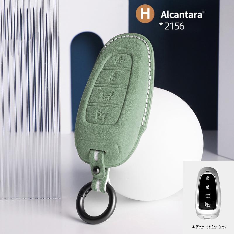 

Внутренние накладки Алькантара Для Hyundai Kona Accent Santa Fe Solaris Azera Elantra Grandeur IG Замшевый чехол для ключа автомобиля Брелок Чехол