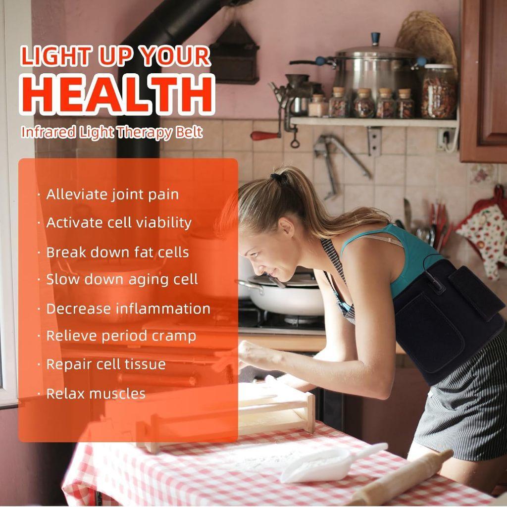660nm 850nm Body Pain Relief NIR Deep Therapy Device Red Light Therapy Pad Portable Heating Light Therapy Wrap Belt