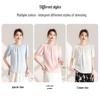 Qianbainian Women's Elegant Loose Fit Puff-Sleeve T-Shirt