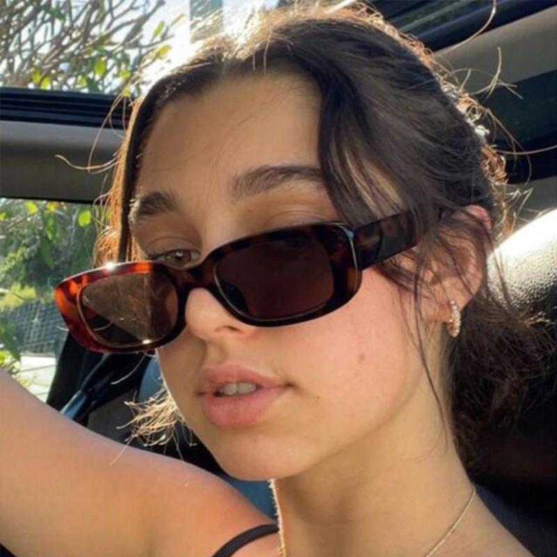 Elegant White Rectangle Sunglasses Fashion Popular Small Frame Sun Glasses Women Men Square Shades Summer Traveling Eyewear
