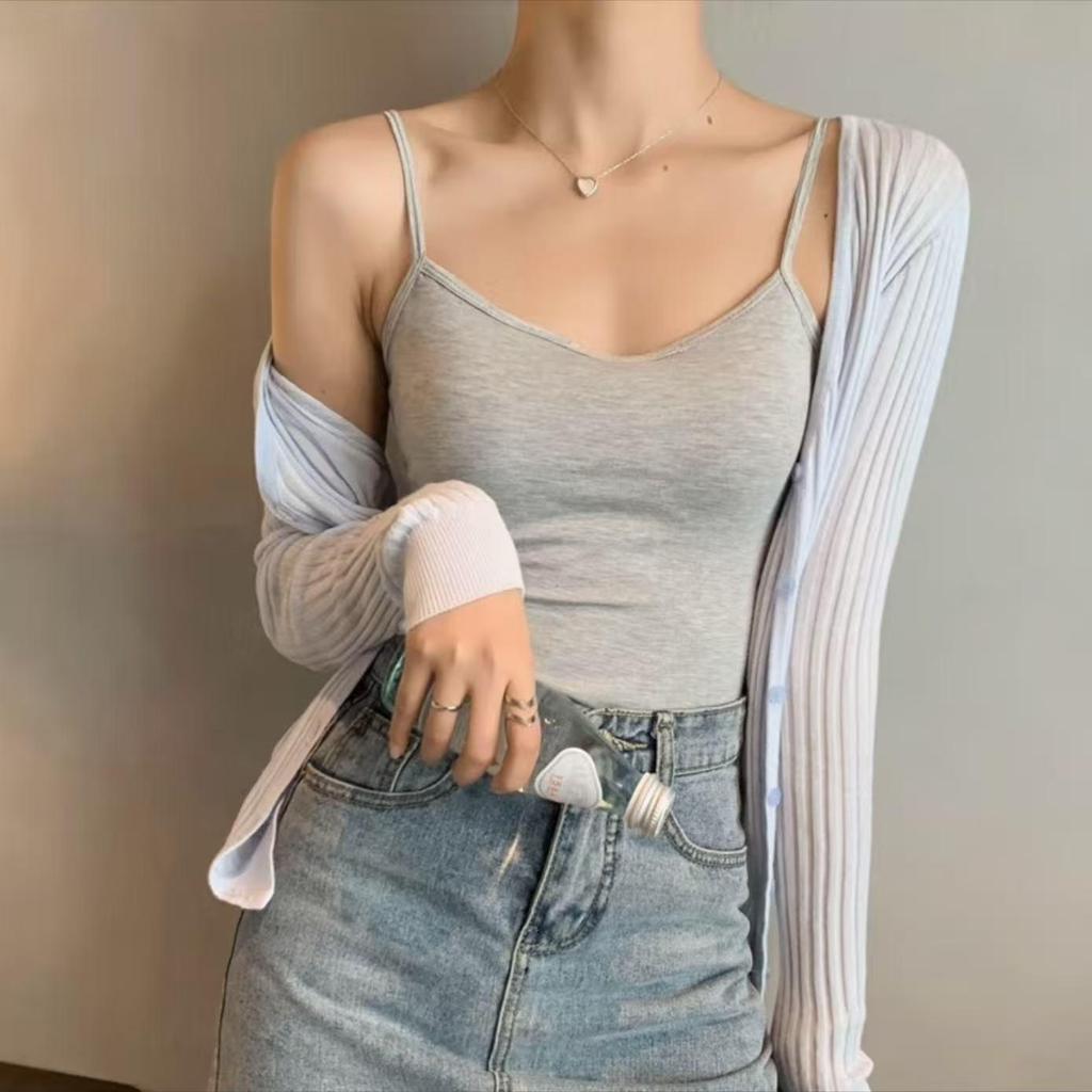 Modal Backless Slim Fit Suspender Jumpsuit with Chest Pads - Women's Seamless Bra-Free Summer Wear