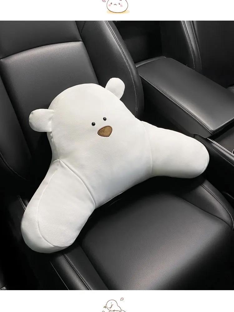 Car Cute Headrest All-season Universal Neck Pillow Protector Car Seat Cushion Lumbar Support Cushion Seat Belt Shoulder Cover