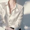 Women's Satin White Shirt And Blouses Casual Long Sleeve Button Up Elegant Top All-match French Style Solid Blouses
