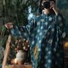 Johnature Women Vintage Polka Dot Dresses Spring Chinese Style Stand Long Sleeve Dress