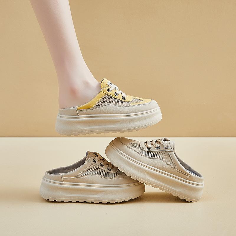 New Summer White Shoes for Female Students' Heightened Mesh Breathable Board Shoes Casual Street Shot