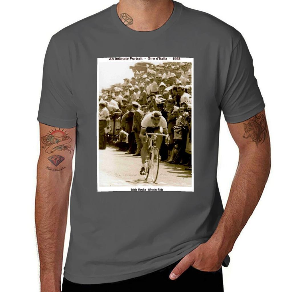 Giro D Italia Vintage 1968 Eddie Merckx Victory Print Tshirt Summer Holiday Casual Tee