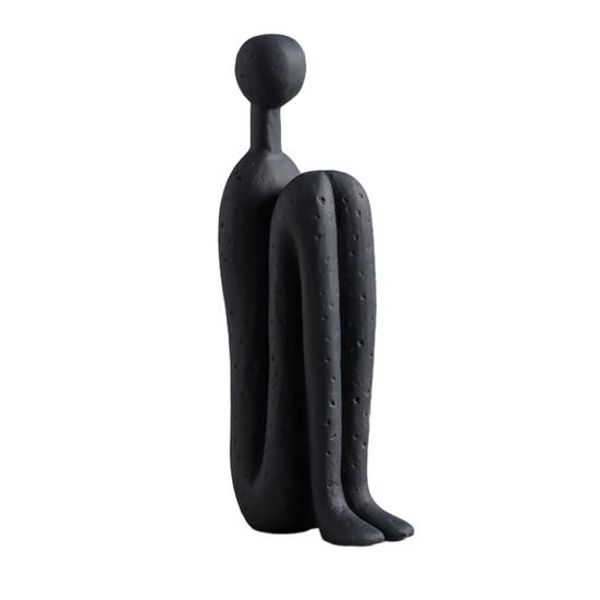 Abstrakte Strichmännchen-Figur Moderne minimalistische sitzende Mann-Harz-Statue Skulptur Haus Büro Schreibtischdekoration