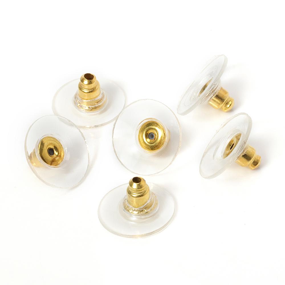100pcs Silicon Earring Back Stoppers Gold Silver Ear Stud Post Nuts Jewelry Findings Components DIY Craft Accessories Wholesale