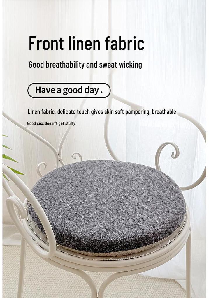 Japanese Zen Linen Round Tatami Floor Cushion for Meditation and Bay Window.