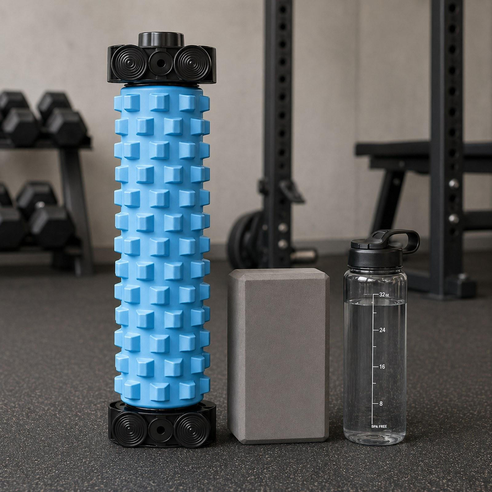 

EVA Foam Massage Roller for Balance Training, with 4 Suction Cups Deep Muscle of The синий