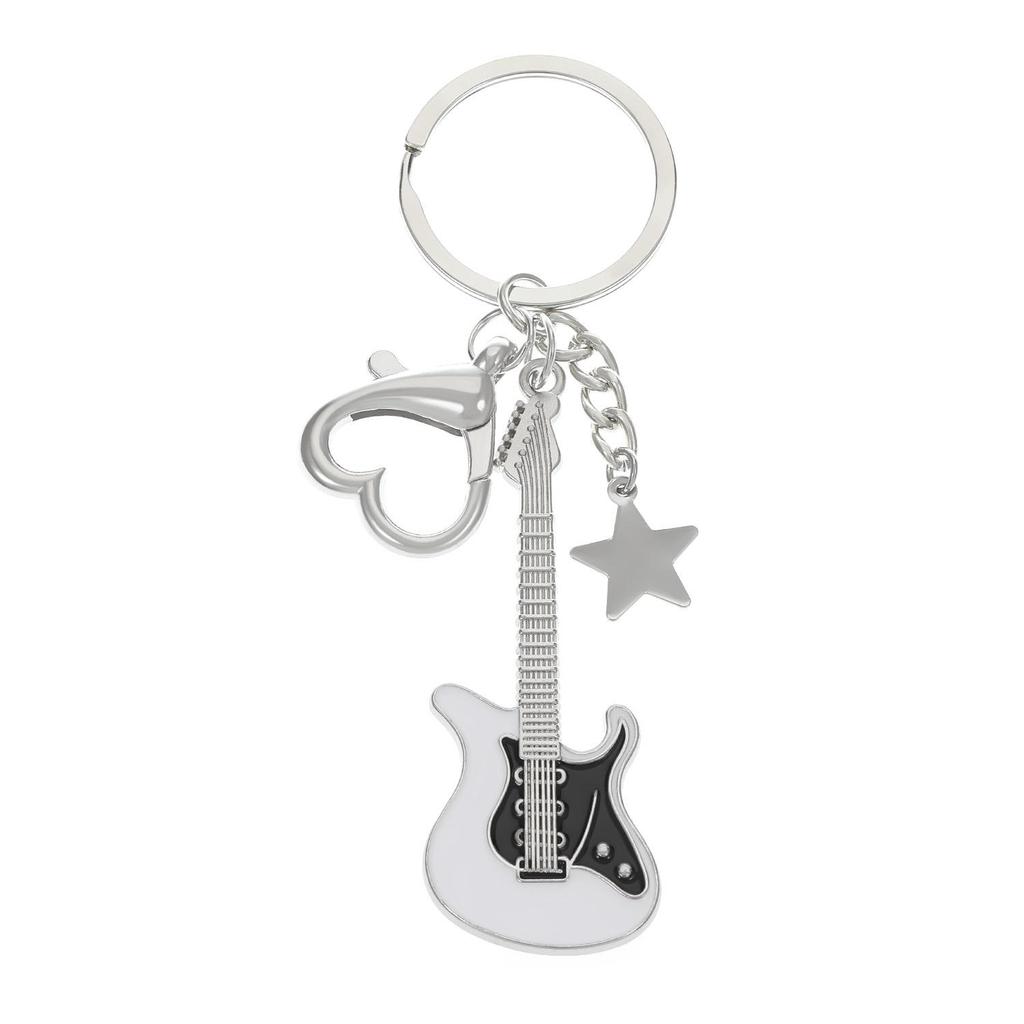 Y2K Electric Guitar Star Bass Keychain - Retro American Style Bag Charm