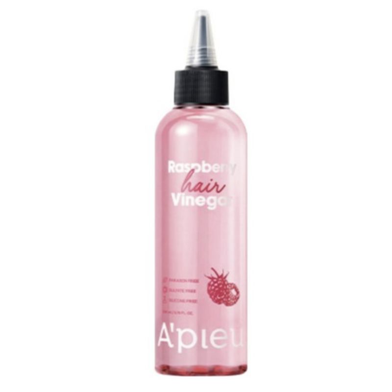 A PIEU Raspberry Hair Vinegar 200ml | pH Balancing Hair & Scalp Care for Smooth, Shiny Hair 1pcs