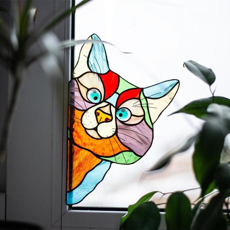 1 Stück Haushaltstiere Katzen und Hunde Aufkleber Tür- und Fensterscheiben Autoglas Dekoration Aufkleber Feiertagsparty Dekorationen