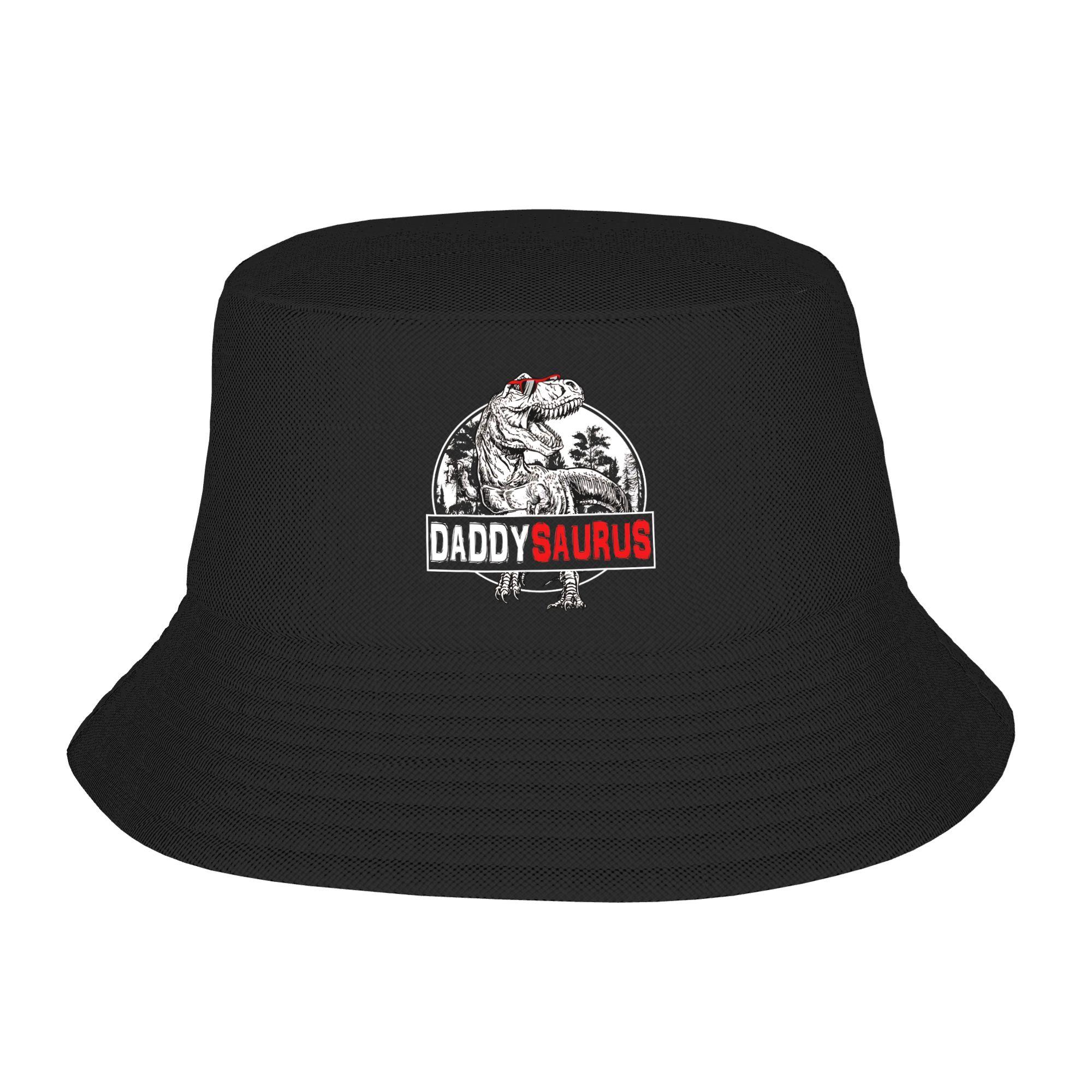 Daddysaurus Funny Daddysaurus Family Matching  Bucket Hat  Hawaii FisherUnisex Caps Soft Fold Fishing Sunscreen Hats For Women Cap One Size