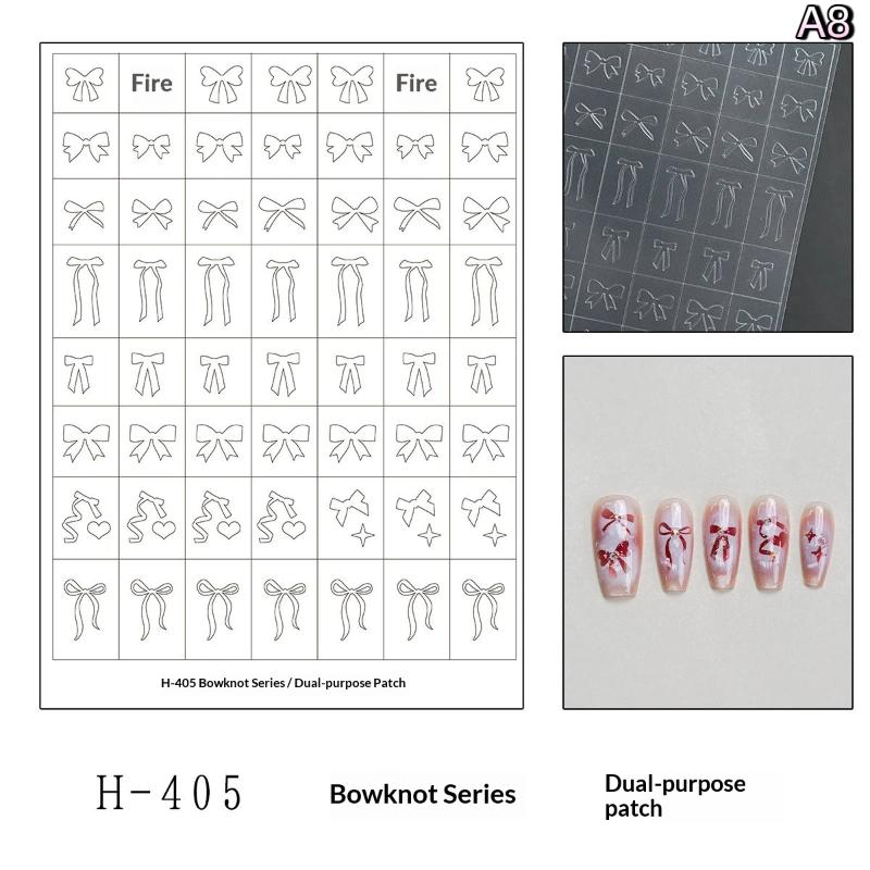 New Year Horse Fireworks Pattern Hollow Out Nail Art Stickers Colorful Nail Charm Template Stamp Manicure Decals Decoration