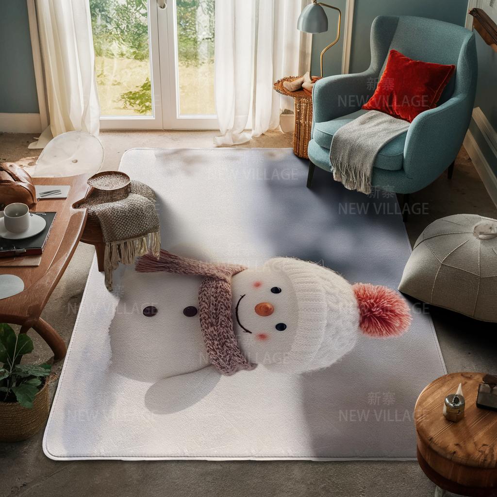 House Entrance Carpet Home Door Mat Living Room Bath Foot Bathroom Non-slip Water Absorption Rugs Bath Merry Christmas Winter