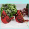 Christmas Red Bird Resin Figurine With Elegant European Craftsmanship For Home Holiday Decor And Gifting