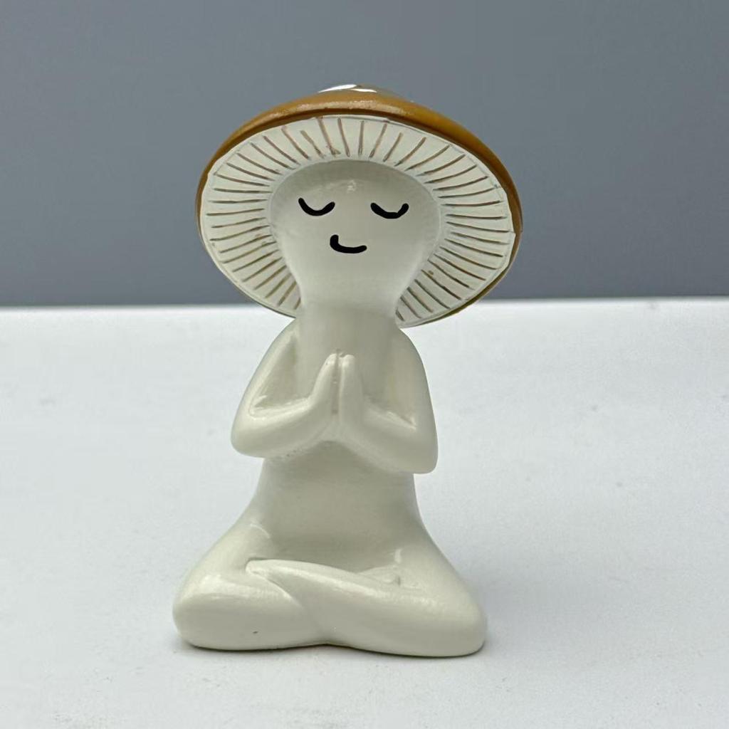 Yoga Mushroom Resin Ornament for Home or Garden Decor