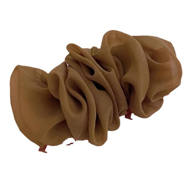 Versatile Summer Mesh Hair Clip: Large Pleated Back-of-Head Hairpin for Women