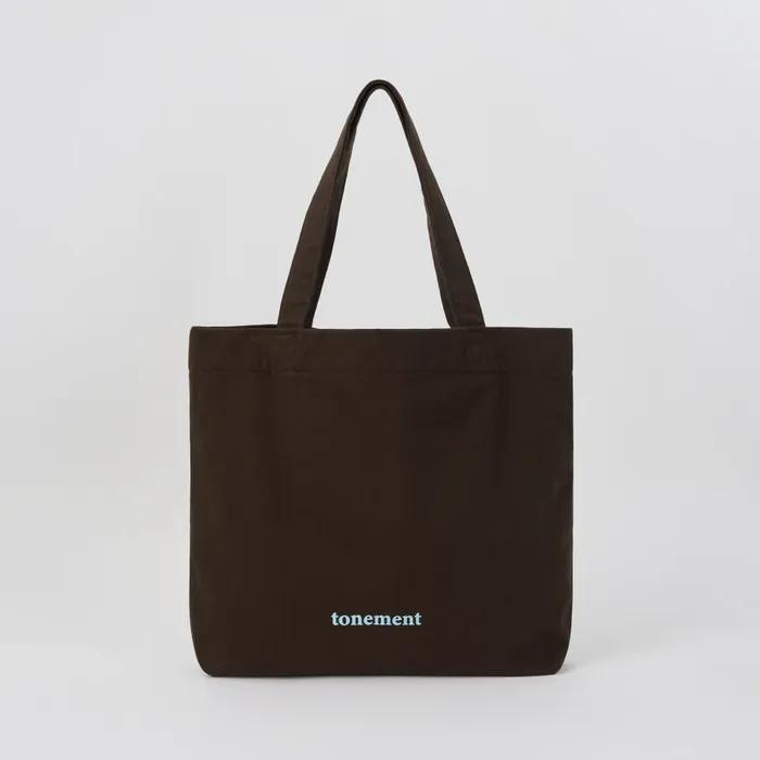 SLOGAN WASHED ECO BAG - BROWN