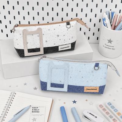 Star Printed Pen Bag Large Capacity Stationery Bag Korean Style Pencil Pouch  Students