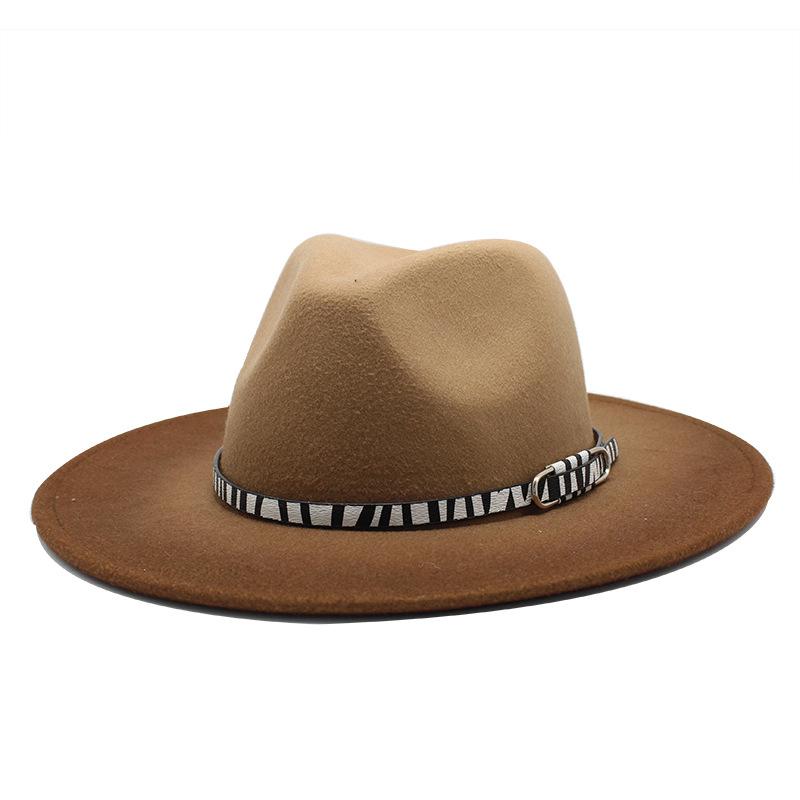 Spray Paint Gradual Change Color Jazz Hat Season Men And Women Retro Two-Color Woolen Hat