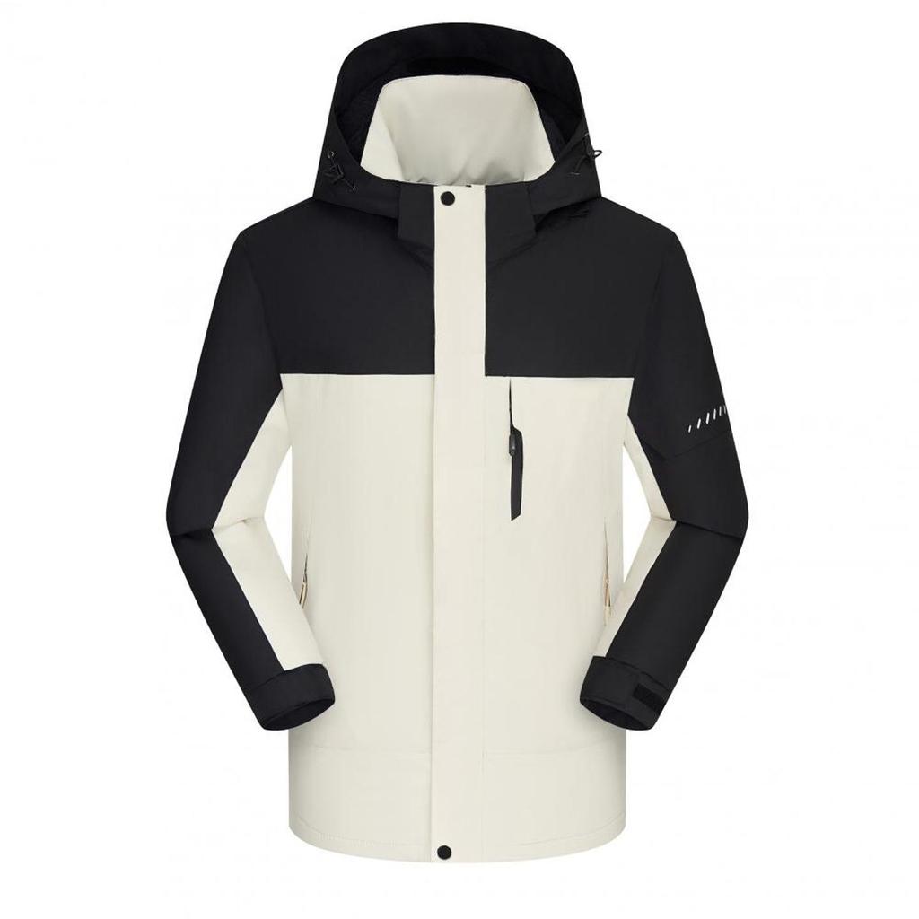 Thickened Fleece-Lined Storm Jacket: Windproof, Warm, Couple Style, Customizable Logo for Outdoor Workwear.