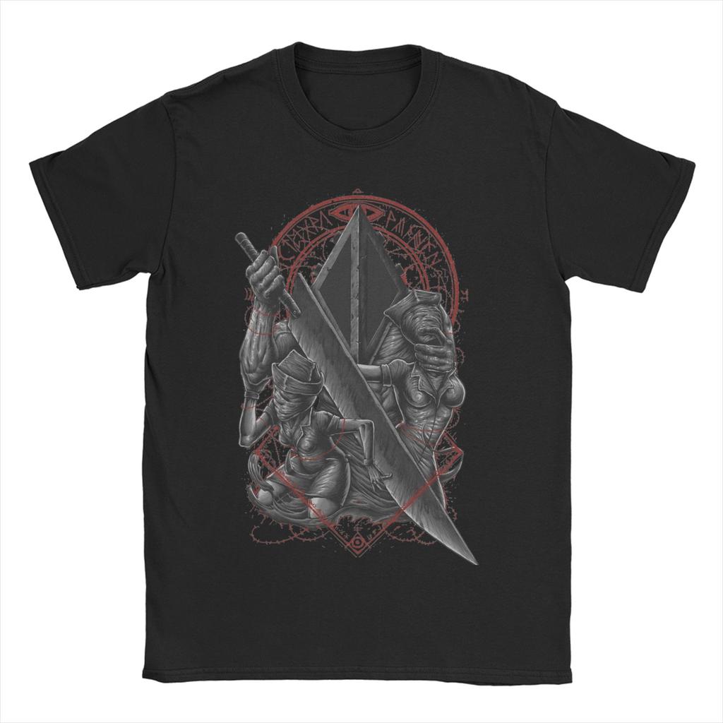 Herren Damen Silent Hill T-Shirts Horror Spiel Reine Baumwolle Kleidung Lässig Kurzarm Rundhals T-Shirts Übergröße T-Shirts