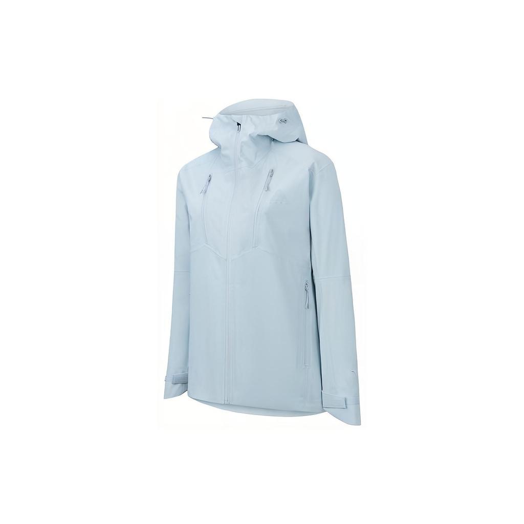 Anta Training Series Solid Color Water Shell Zipper Hooded Long Sleeve Jacket Women Jacket Dream-Shadow-Blue 962337605-3