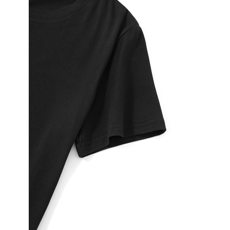 LEMON Women's Fashion Printed Casual T-Shirt Soft and Spandex Blend, Elastic Round Neck Top, Machine Washable