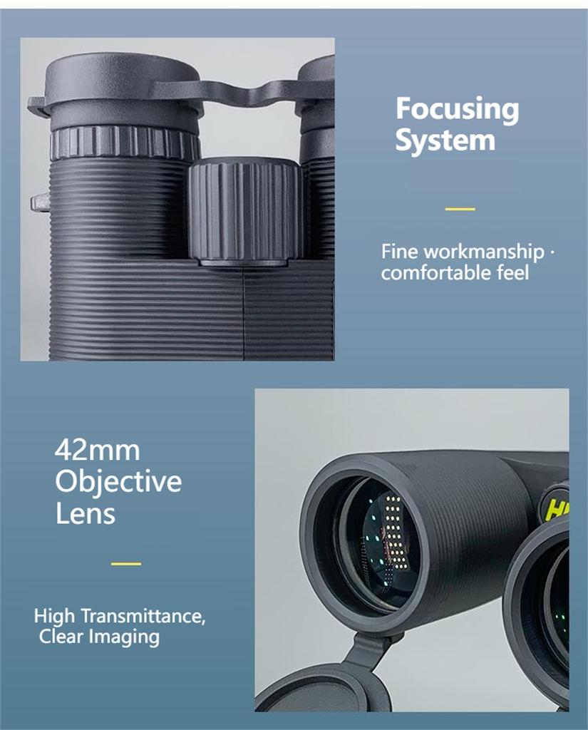 Lg17 Professionelles 12-fach-Zoom-HD-Fernglas, tragbares, wasserdichtes, leistungsstarkes Teleskop für die Jagd, Camping, mit 42 mm Objektiv