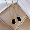 Geometric Square Personalized Minimalist Stove Real Gold Necklace Female Collarbone Chain