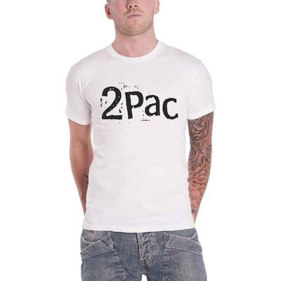 Tupac T Shirt Changes Back Print Repeat Logo New Official Mens White Size L