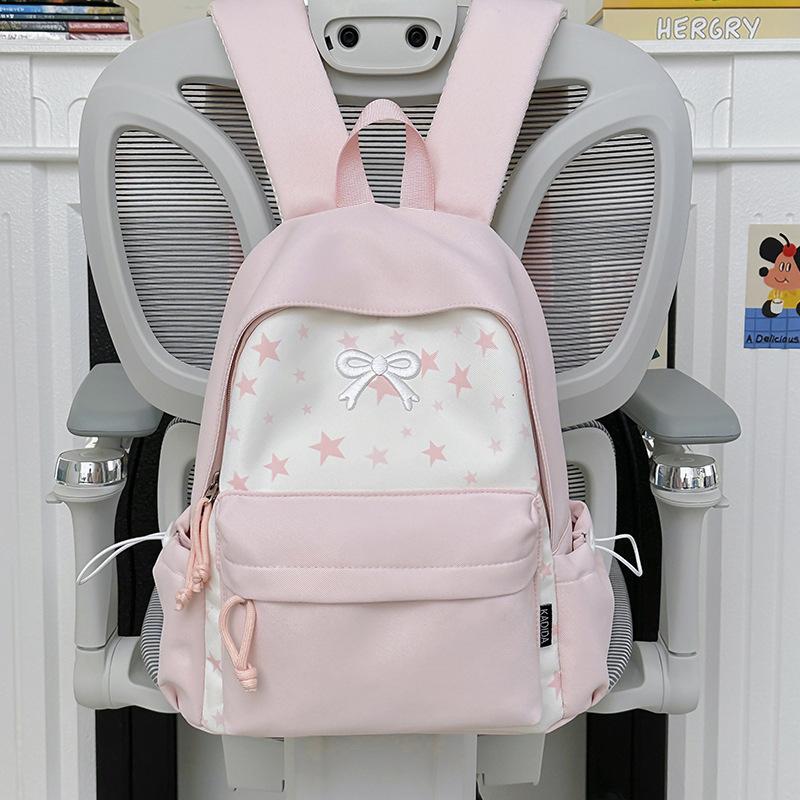School bag, high-value Japanese-style bow backpack, fresh forest-style student backpack, lightweight backpack for women, lightweight backpack