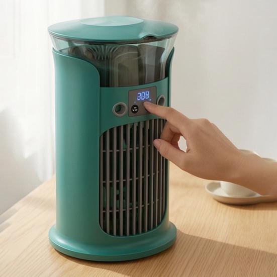 Desktop Misting Fan, Portable Cooling Fan with Spray, 3 Speed USB Rechargeable Mini Air Cooler for Home Office