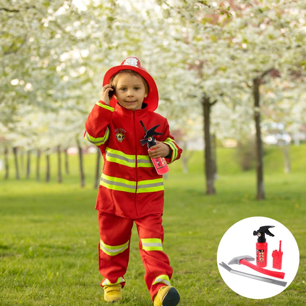 1 set Fireman Cosplay Prop Simulation Fire Extinguisher Realistic Costume Accessory Party Supplies Kids Role Play Firefighter