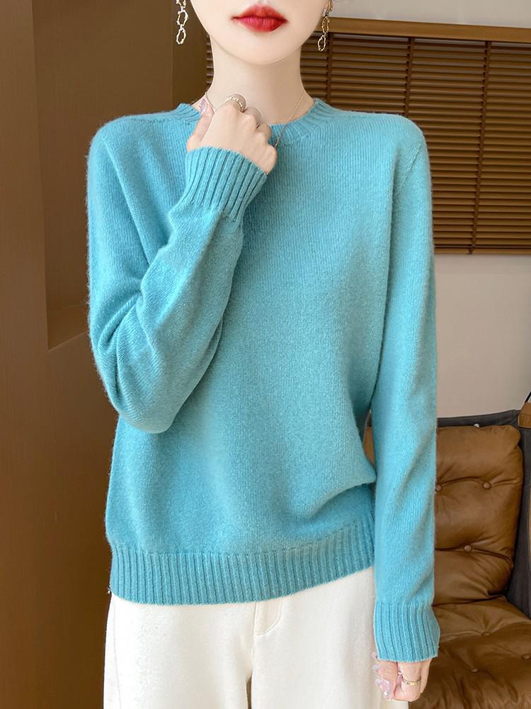 100% Pure Wool Loose Knit Fashion Sweater - Cashmere Thickened Pullover for Autumn/Winter.